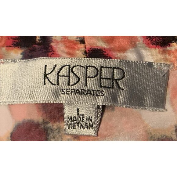 Kasper Womens Abstract V Neck Tank Top Size L Multicolor Sleeveless - Picture 8 of 10